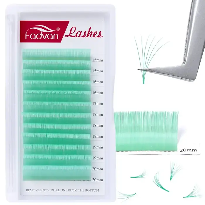 Extensions de cils Fadvan colorées à éventail facile