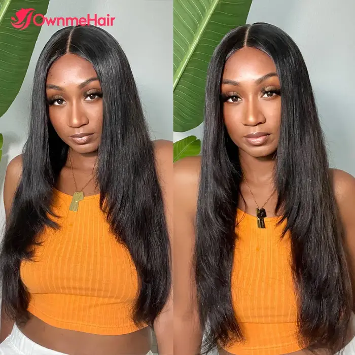 Wear and Go-Perruques de cheveux en couches sans colle