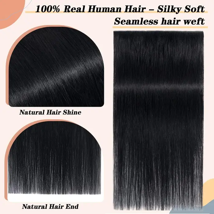 100% Clips brésiliens en une seule pièce Extension de cheveux naturel droit Remy
