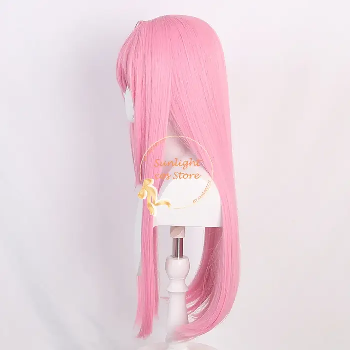 Haute qualité 80 cm Gotou Hitori Cosplay perruque Anime Cosplay rose cuir chevelu cheveux résistant à la chaleur perruques synthétiques en Stock + bonnet de perruque
