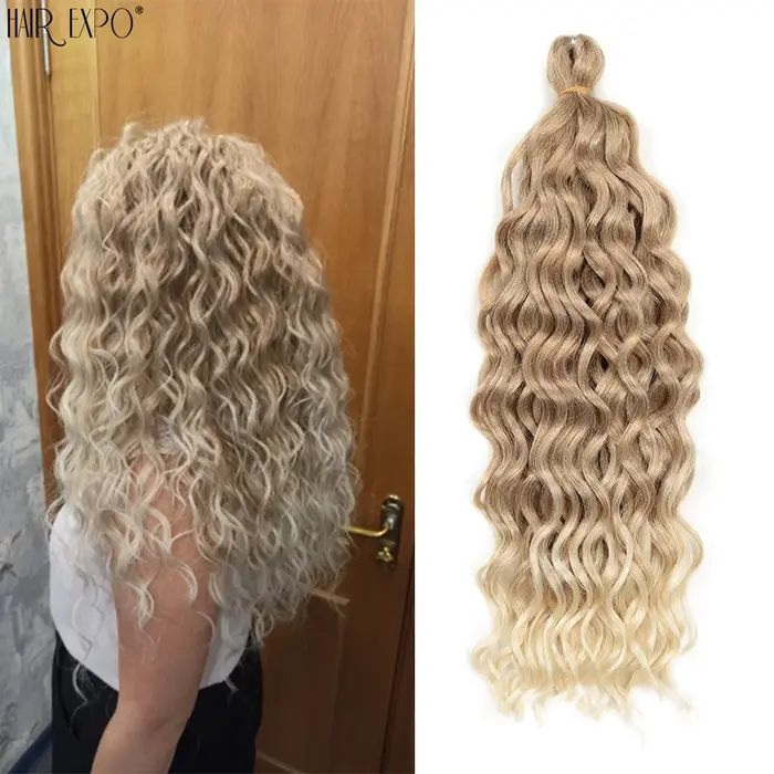 18 "24" océan vague Crochet tresses cheveux cheveux synthétiques Hawaii Afro Curl vague profonde tre