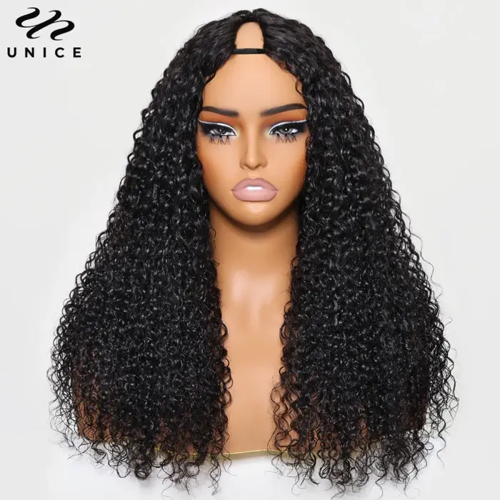 Perruque UNice en cheveux humains bouclés birmans, modèle V-Part, version améliorée U-Part, EasiCont
