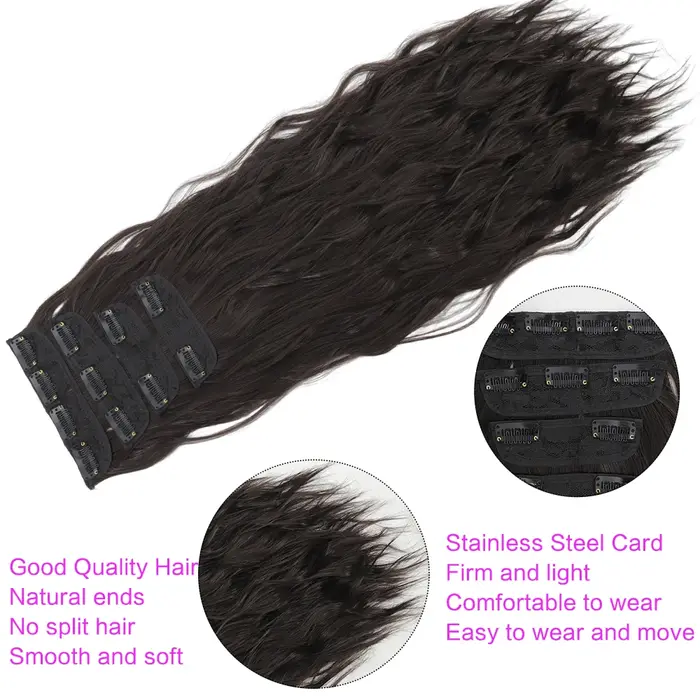 Lot de 4 extensions de cheveux à clipser