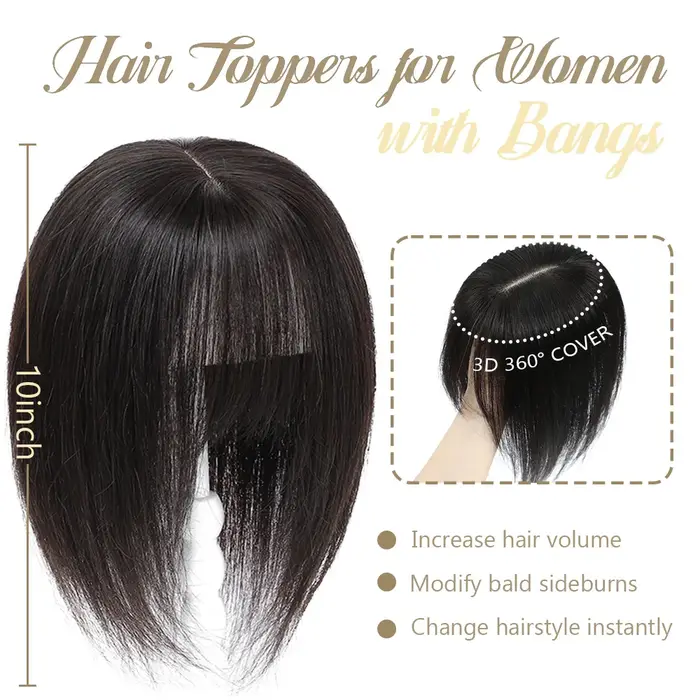 Extensions capillaires 100 % naturelles pour femmes avec frange