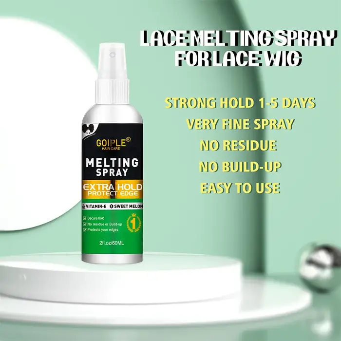 Kit de perruques adhésives à forte tenue pour perruque avant de 3 jours et Spray fondant imperméable pour teinte