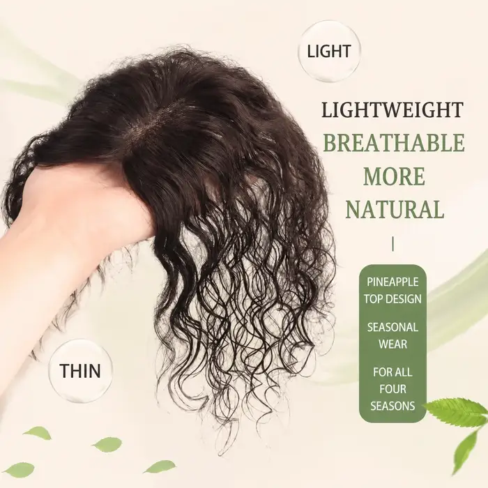 Topper de cheveux humains bouclés pour femmes
