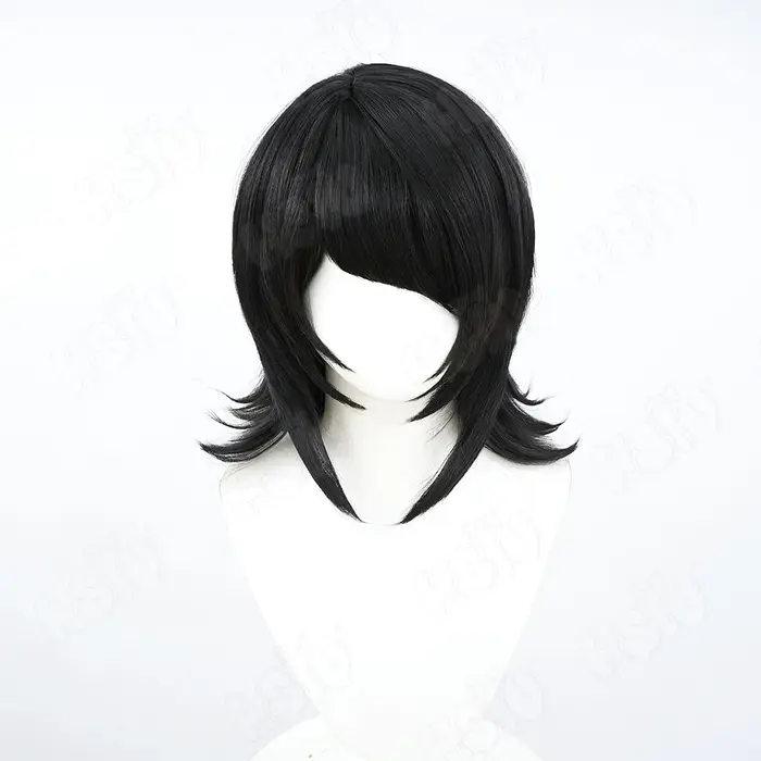 Ikusaba Mukuro Cosplay perruque fibre synthétique perruque 「HSIU」perruque noire courte + bonnet de p