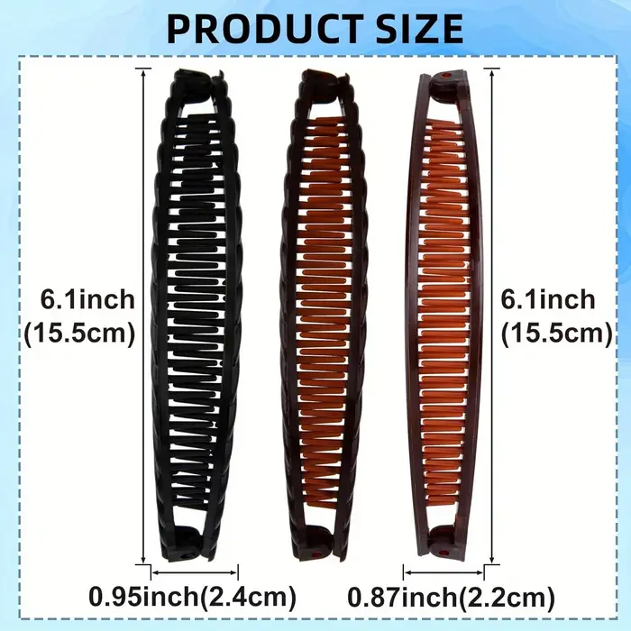 Lot de 6 grandes pinces à cheveux banane pour femme en couleurs aléatoires