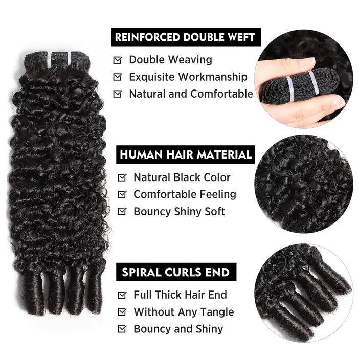 Extensions de cheveux humains à double trame