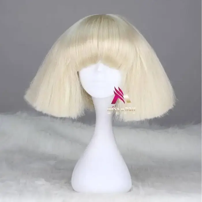 Perruque synthétique noire Lady Gaga