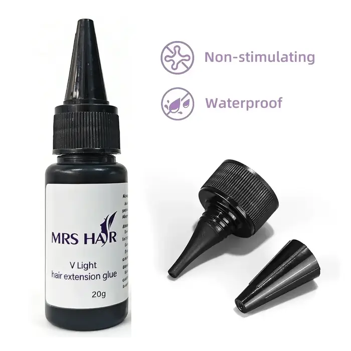 Colle pour extensions de cheveux V Light avec dissolvant 20g