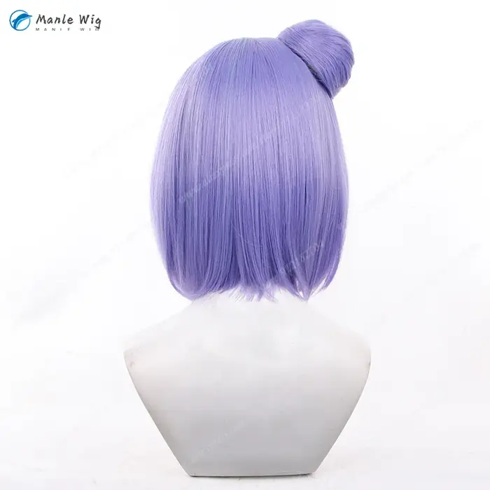 Perruque de Cosplay Anime violette 35cm