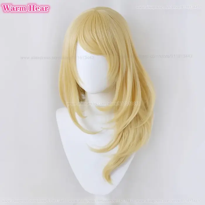 Emma Sano-Perruque Synthétique Dorée de 65cm avec Bonnet pour ixd'Halloween et Carnaval