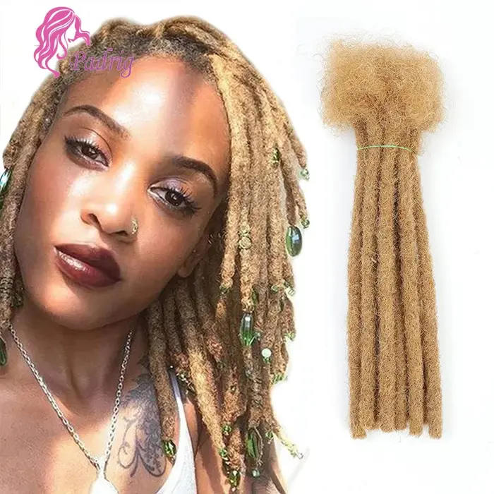 Épaisseur de 0, 6 cm # Extensions de dreadlocks en cheveux humains naturels blonds 27/30/Bug/613 pour homme/femme