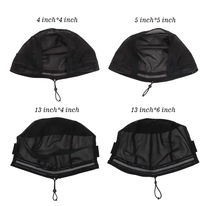 Nunify noir 4X4 13X4 perruque faisant casquette Invisible dentelle bord réglable dentelle perruque c