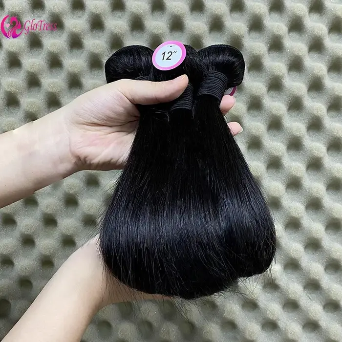 Mèches brésiliennes naturelles Remy vierges non traitées de qualité 12A