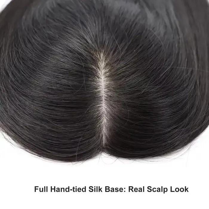 Perruque de cheveux humains européens vierges avec frange