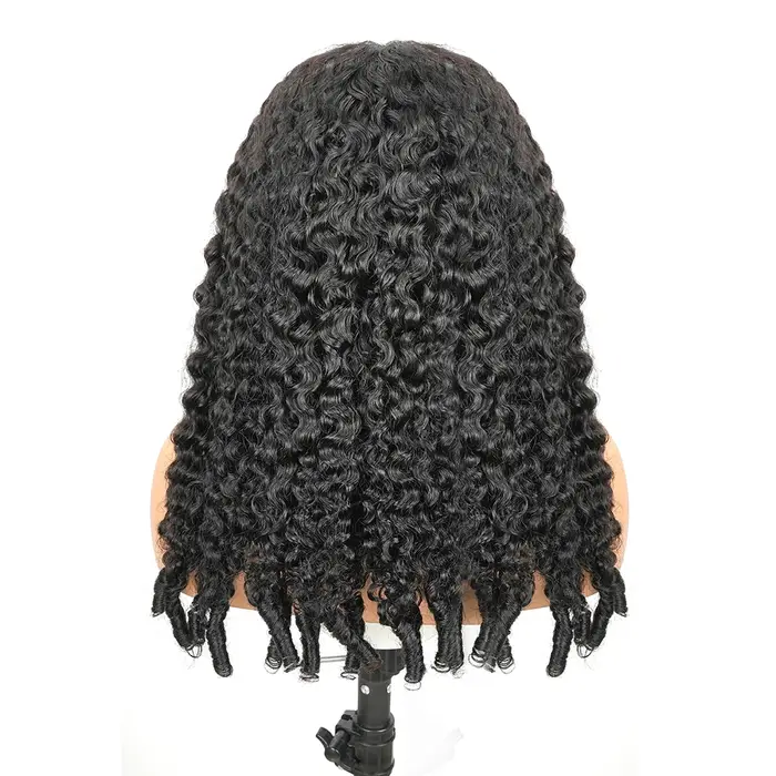 Perruque Lace Frontal Wig naturelle bouclée birmane, 46 pouces, 7x6, 13x6, HD, densité 200, pre-pluc