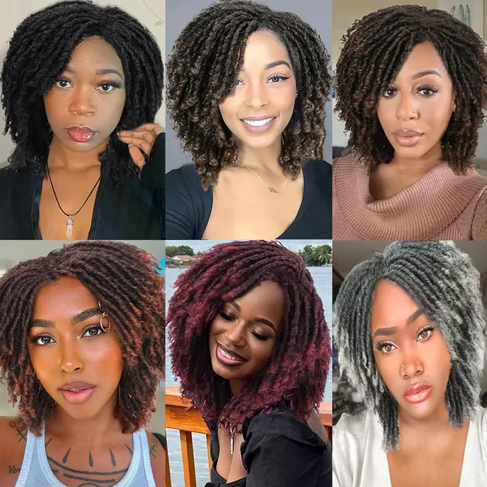 Dreadlock perruque pour les hommes et les femmes noirs Crocodile peau d'Afrique tresse de jute faux locs