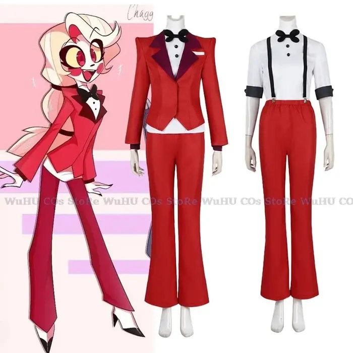 Hasbin CosCartoon déguisement adulte hôtel Fantasia Costume femmes uniforme perruque Halloween Charlie Morningstar