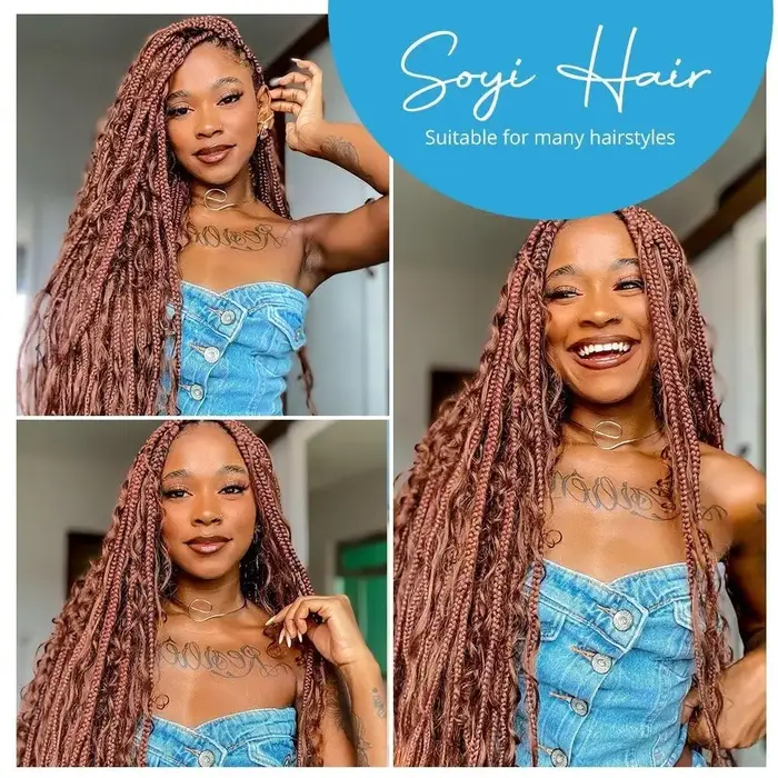 Tressage en vrac cheveux humains vague profonde couleur non transformée sans trame Boho tresses