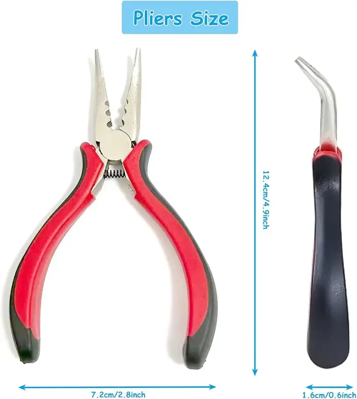 Kit d'outils pour extensions de cheveux : Aiguille de micro-extension, enfile-boucle et 500 micro-an