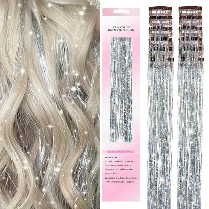 Extensions capillaires synthétiques lisses à paillettes
