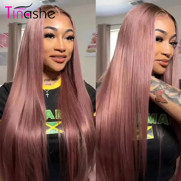 Tinashe Wear Go perruque droite sans colle cheveux humains pré plumés et blanchis 6x5 HD perruque de