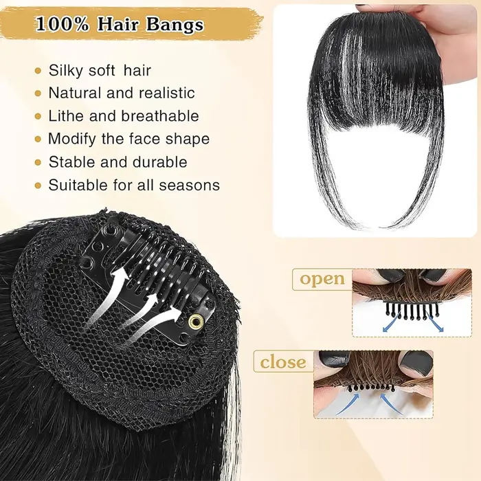 1Pc nouveau synthétique naturel front Ins cheveux fausses franges Air frange perruque femme pièce réel bande dessinée