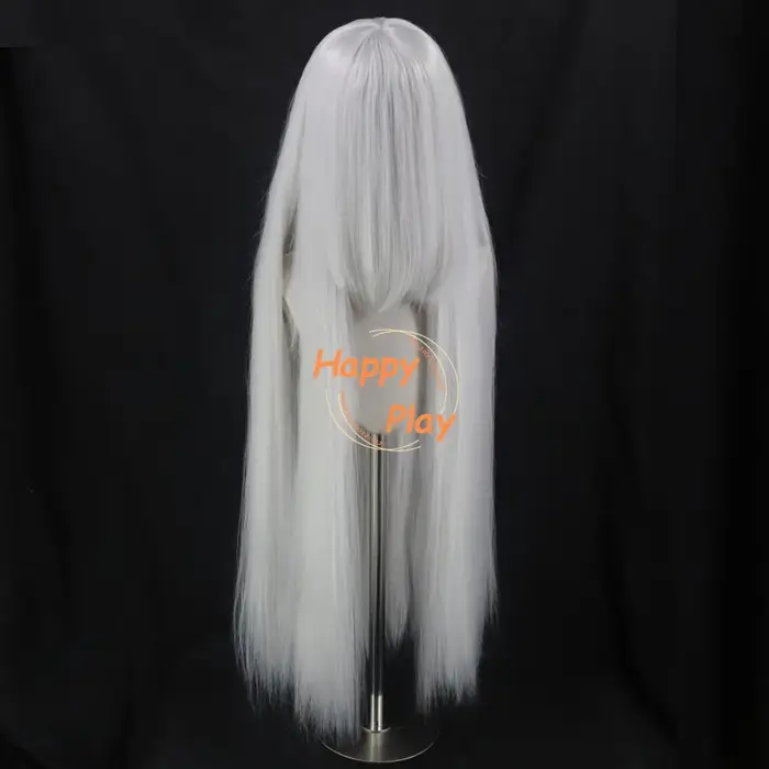 Qualité synthétique Volume épais 500g 39 "100 cm perruque de Cosplay Anime droite avec Bang blanc gris argent Palette de couleurs perruques de base