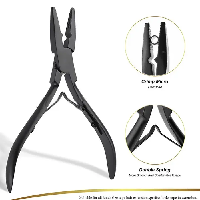 Pince professionnelle pour extensions de cheveux, pince d'application de trame, Micro perles à maillons, pince plus proche