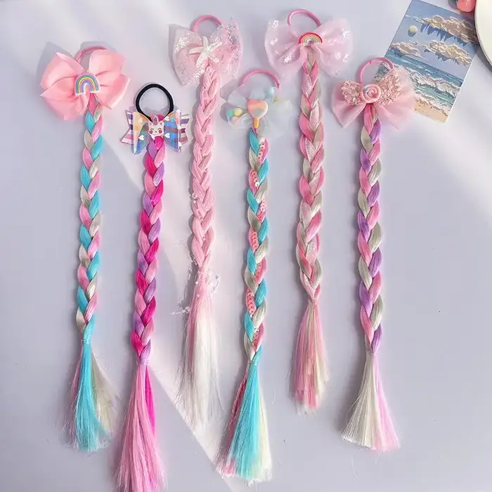 Extensions de cheveux tressées sirène pour filles