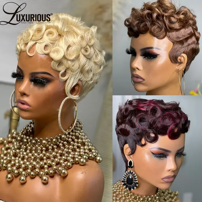 Perruque blonde 613 coupe pixie