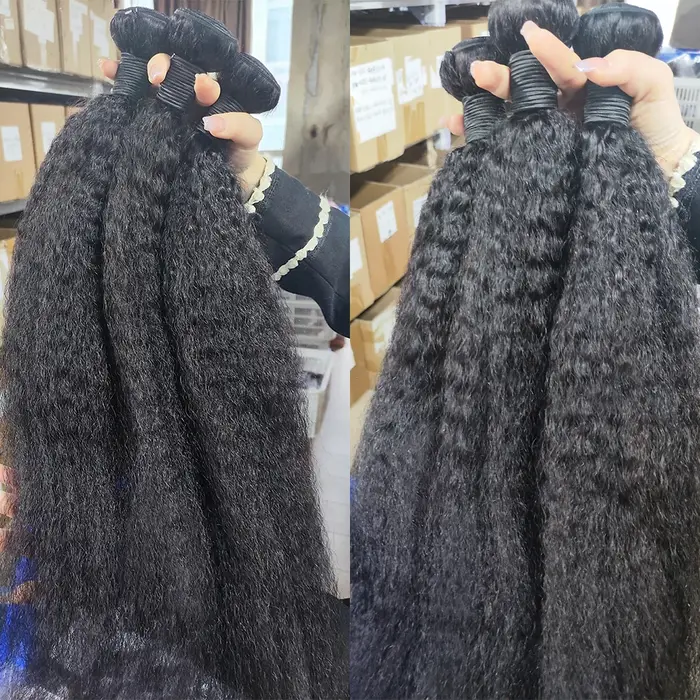 Kinky Straight Tissage Cheveux Humains Extension Cheveux 32 Inch Tissage Brésilienne 100% Human Hair
