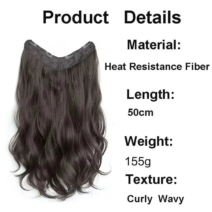 Extension de cheveux synthétiques longs et bouclés de 20 pouces