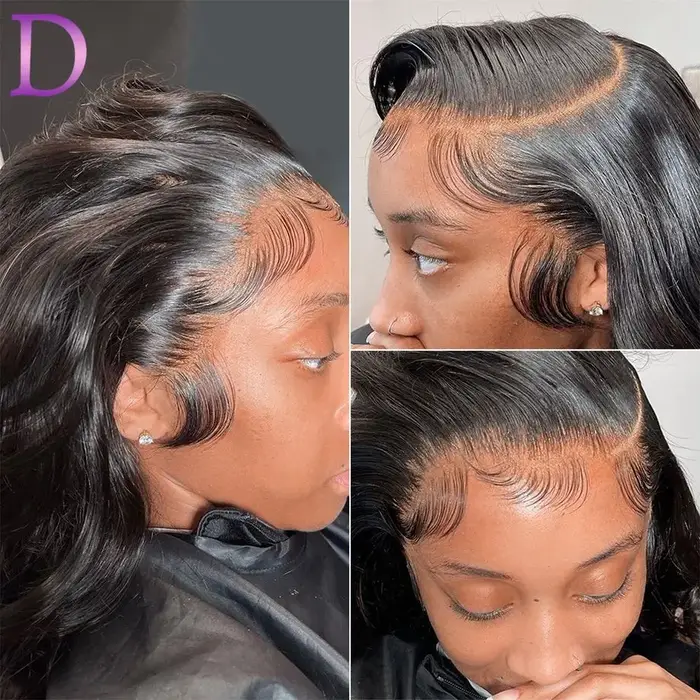 Perruques Cheveux Humains Pleine Dentelle 360 avec Bandes Invisibles Pour Femmes Perruque Brésilienn