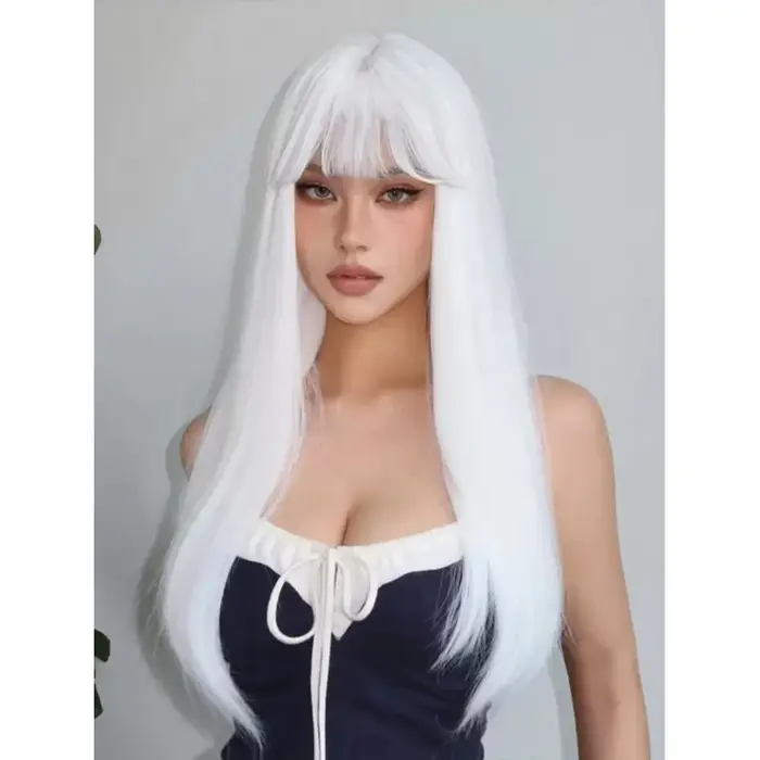 Perruque synthétique longue et lisse pour femme