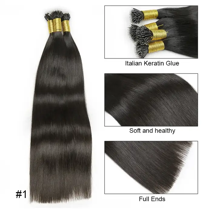 Nanoring Extension de cheveux cheveux humains Addbeauty droite Micro lien cheveux de Fusion humaine 