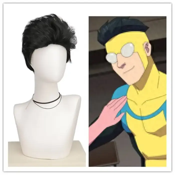 Anime Invincible Mark Grayson Cosplay Fantasia perruque pour hommes adultes Halloween carnaval fête cheveux perruques