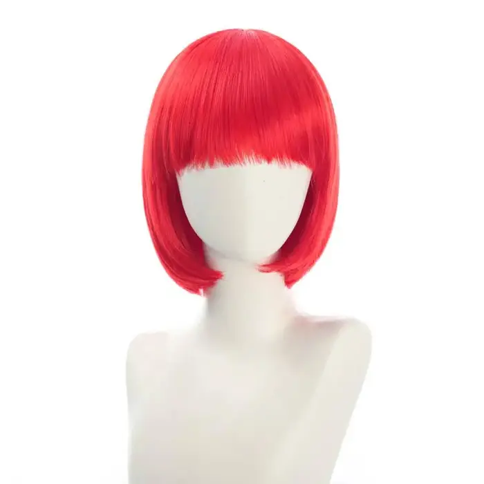 Perruque courte synthétique multicolore avec frange pour hommes et femmes, postiche de Cosplay amusa