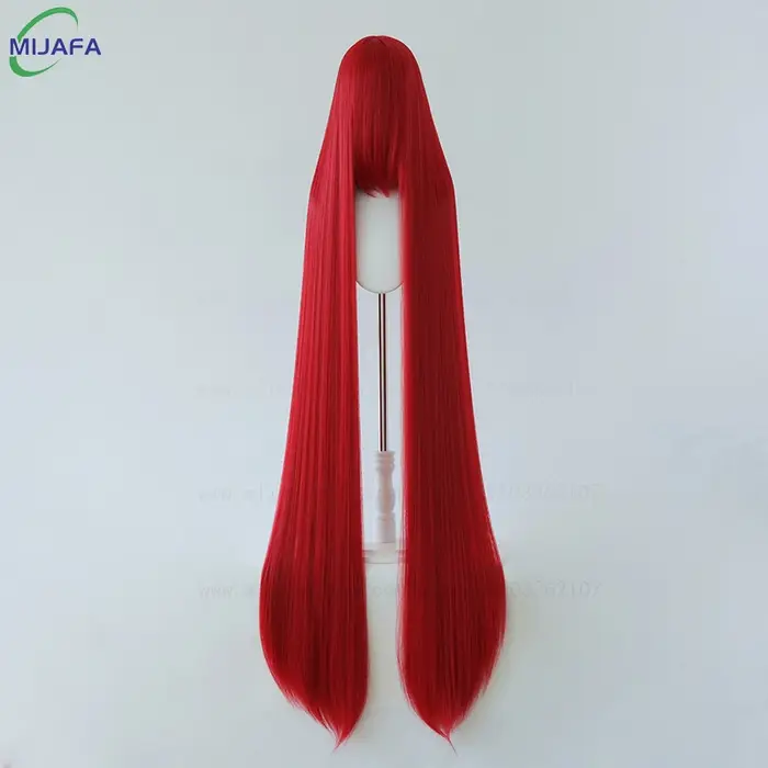700g haute qualité 59 "150 cm longue perruque de Cosplay droite avec Bang blond brun rouge vert bleu