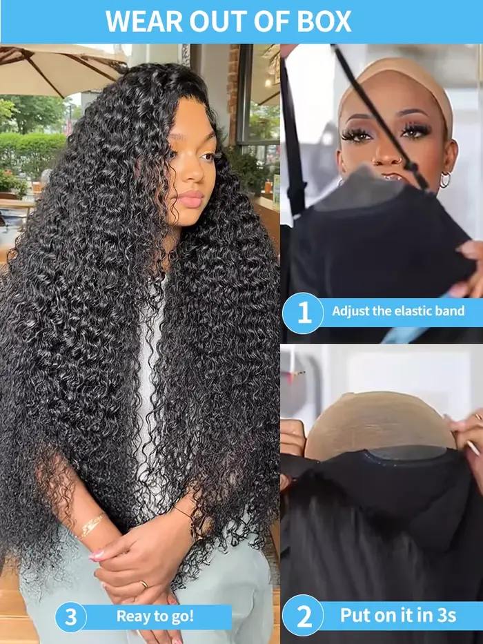250% pré-coupé lâche vague profonde perruques 7x5 13x4 sans colle perruque cheveux humains prêt à po