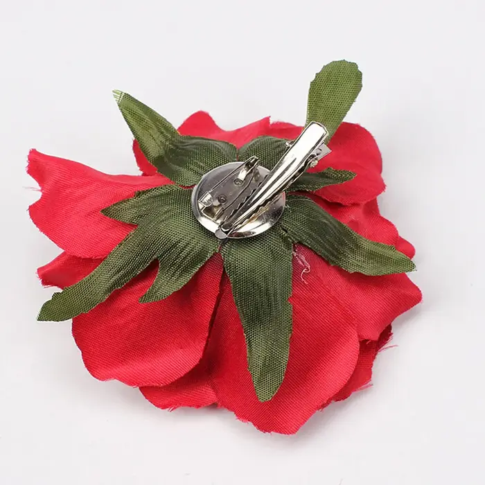 Pinces à cheveux fleur rose pour femmes et filles