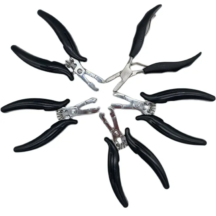 Pince d'extension de cheveux de Type U noir de 5.5 pouces, 1 pièce/lot, pour la fabrication d'extension de cheveux pré-collés
