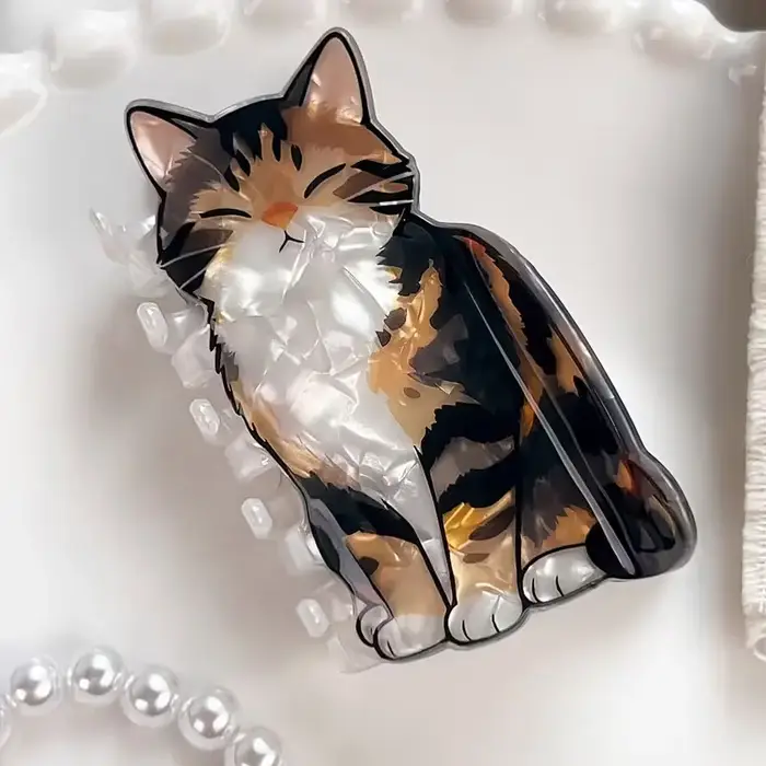1 pince à cheveux multifonctionnelle en forme de chat