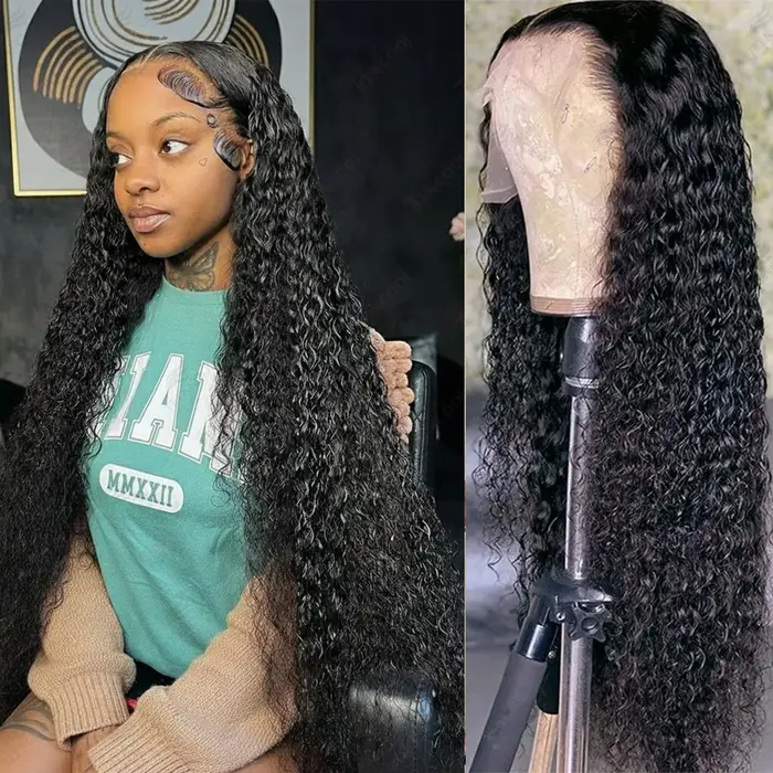 13x6 Hd dentelle vague profonde avant perruques cheveux humains vague d'eau bouclés perruques 30 40 