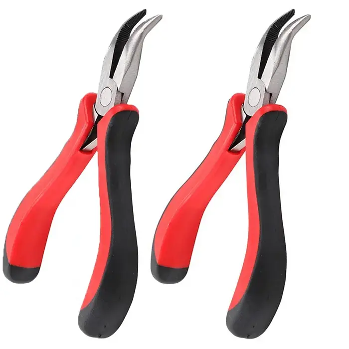 Pince à cheveux multifonctionnelle rouge, outil de coiffure professionnel avec tête I, Nano perle, Micro Extension de cheveux, bricolage spécial