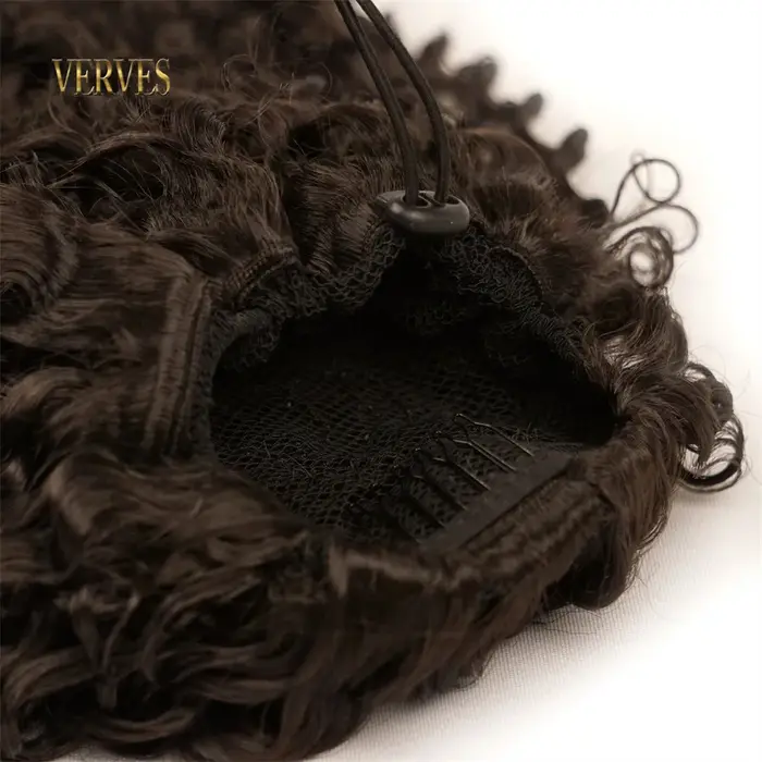 VERVES cordon synthétique bouffant queue de cheval Afro bouclés 16 pouces Extension de cheveux pince en Pontail