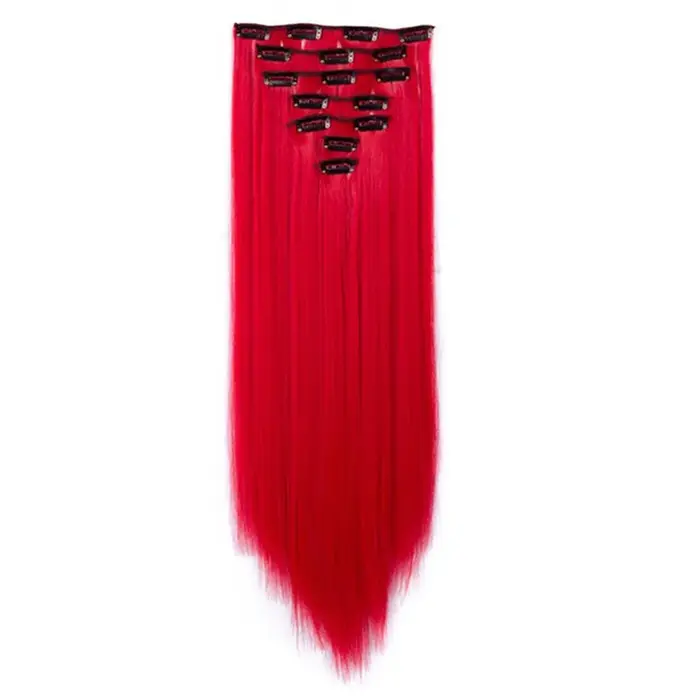 Extensions de cheveux synthétiques à clipser pour femmes et filles