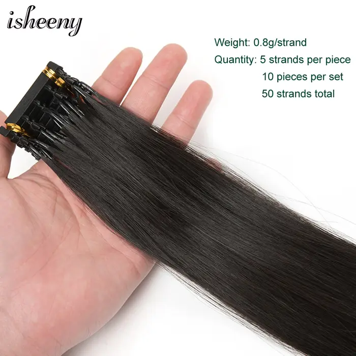 Isheeny – Extensions de cheveux pièces/ensemble naturels